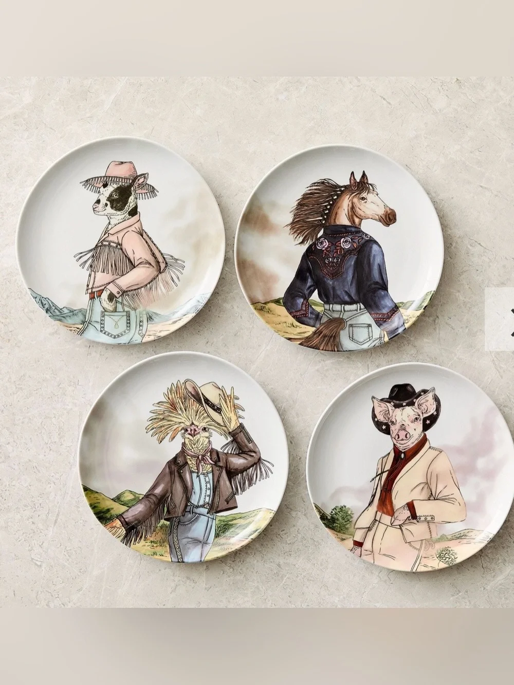 dapper animal west elm western horse plate